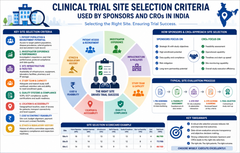 Clinical Trial Site Selection Criteria Used by Sponsors and CROs in India